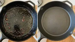 A frigideira fica limpa de gordura e resíduos em segundos: um produto barato de farmácia vai ajudar