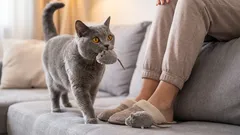 Por que o gato traz um brinquedo para você? É mais do que uma brincadeira