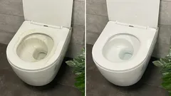 Dois comprimidos para meio litro de água, e até as sanitas mais antigas ficam a brilhar como novas.