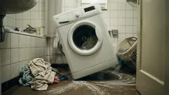 A máquina de lavar salta durante a centrifugação: causas do problema e o que pode fazer