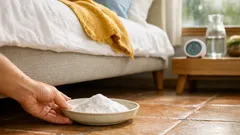 Coloque um prato com bicarbonato de sódio debaixo da cama: eis o que realmente muda em termos de odores e humidade.